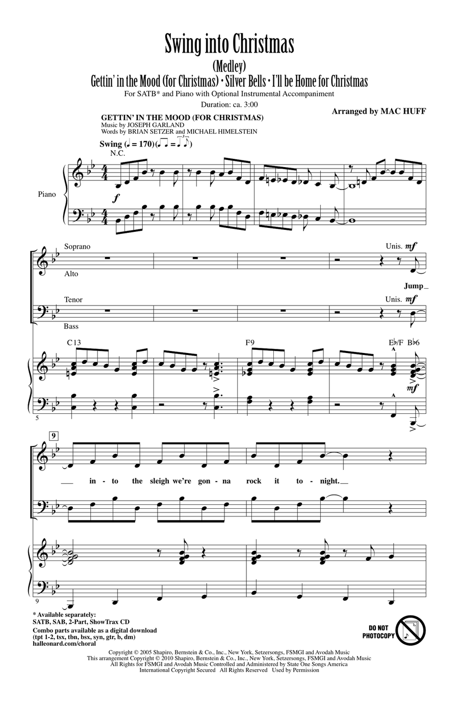 Swing Into Christmas (Medley) 4-Part scores gallery preview page 1