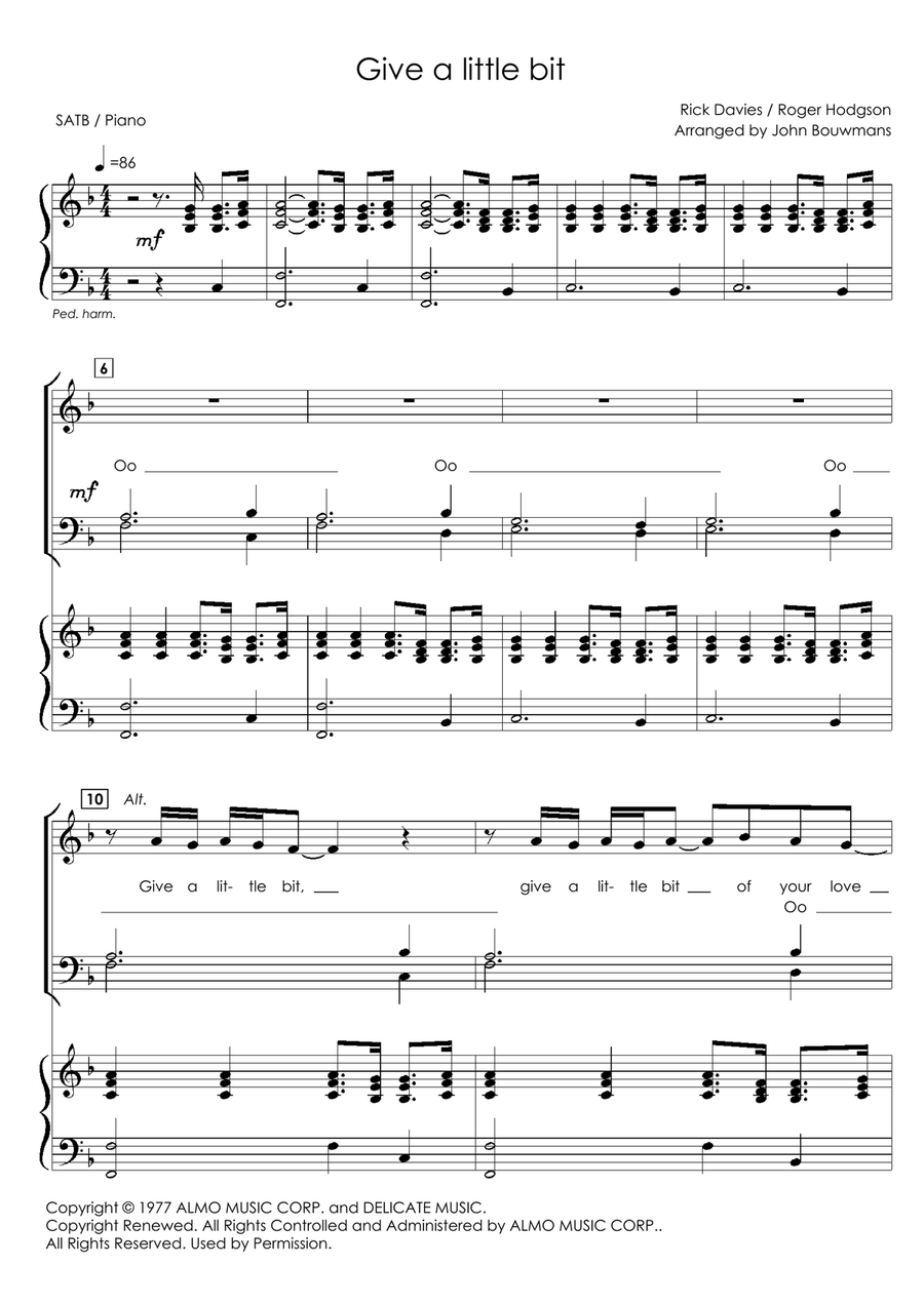 Give A Little Bit 4-Part scores gallery preview page 3