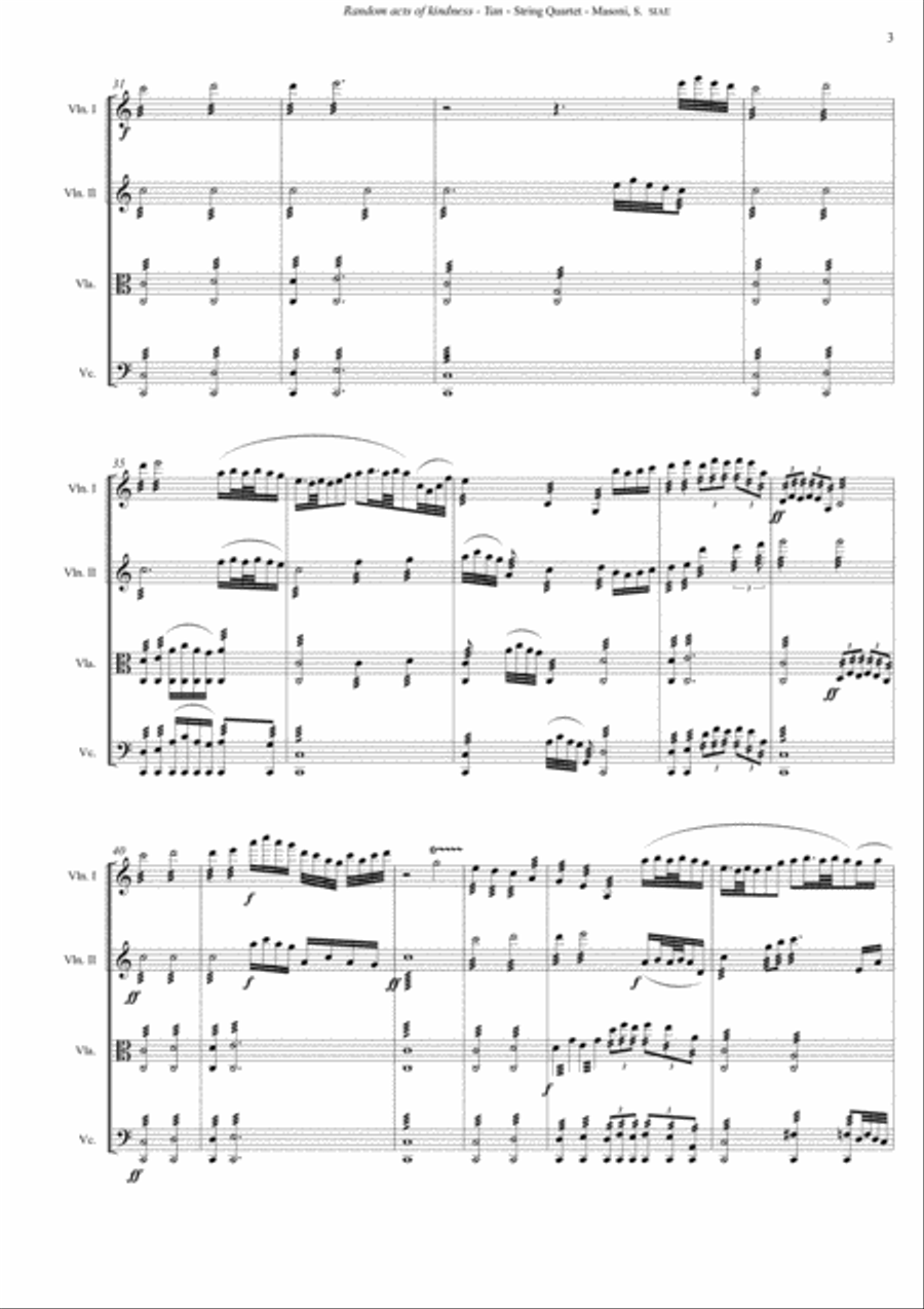 Random acts of kindness (score) String Quartet scores gallery preview page 3