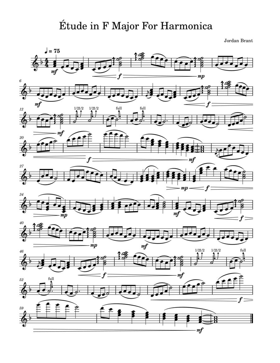 Étude For Harmonica Harmonica scores gallery preview page 1