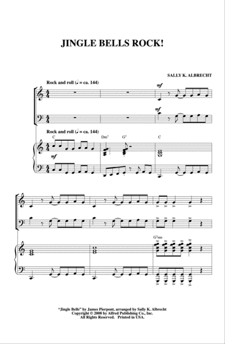 Jingle Bells Rock! (A Medley) 4-Part scores gallery preview page 11