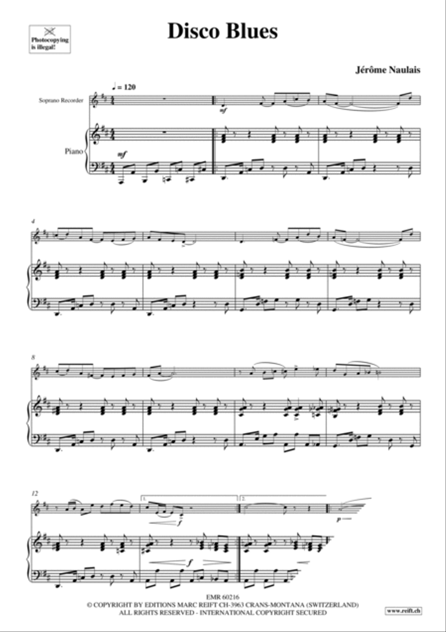 Disco Blues Soprano Recorder scores gallery preview page 4