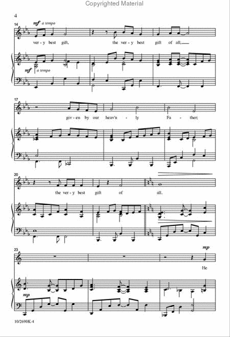 The Very Best Gift of All Unison Choir scores gallery preview page 3