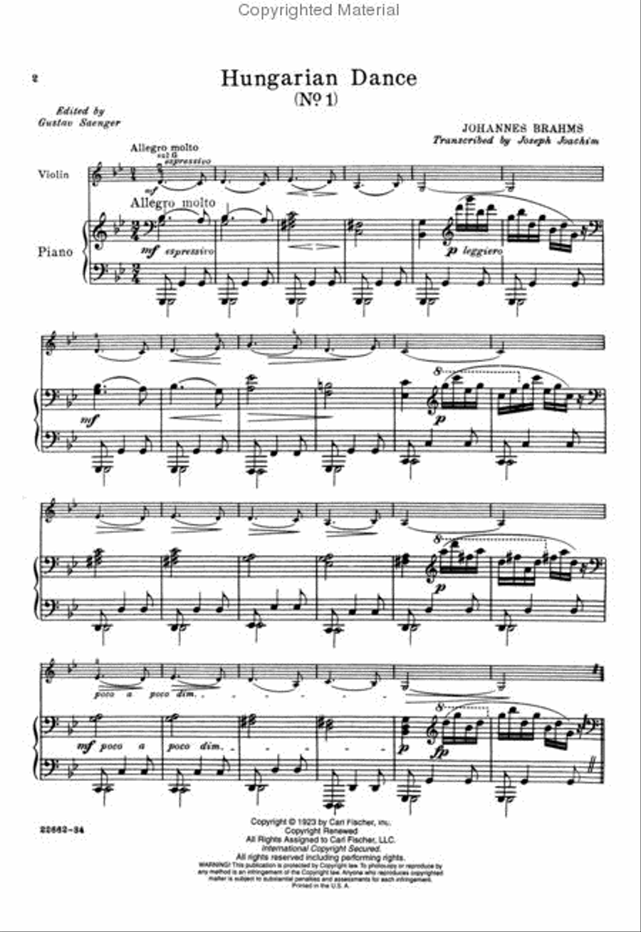 Hungarian Dances Hungarian Dances Violin Solo scores gallery preview page 2
