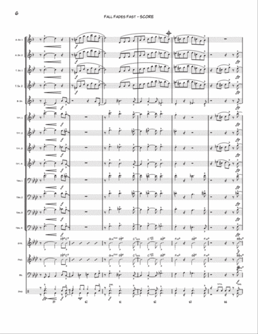Fall Fades Fast Jazz Ensemble scores gallery preview page 6