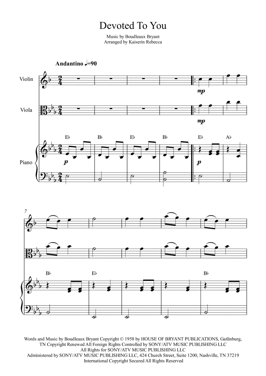 Devoted To You B-Flat Clarinet scores gallery preview page 1