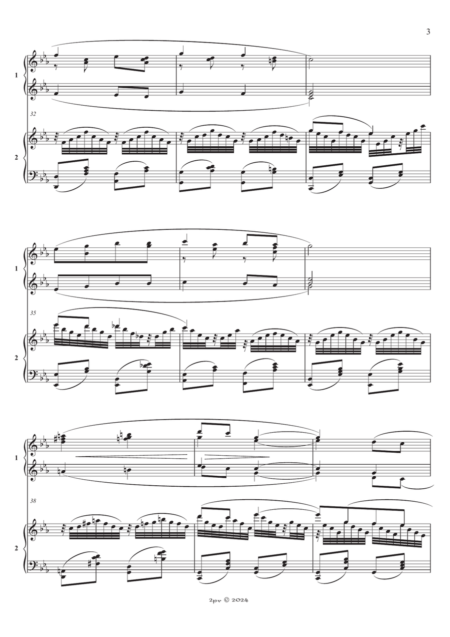 Moscow Nights Piano Duet scores gallery preview page 3