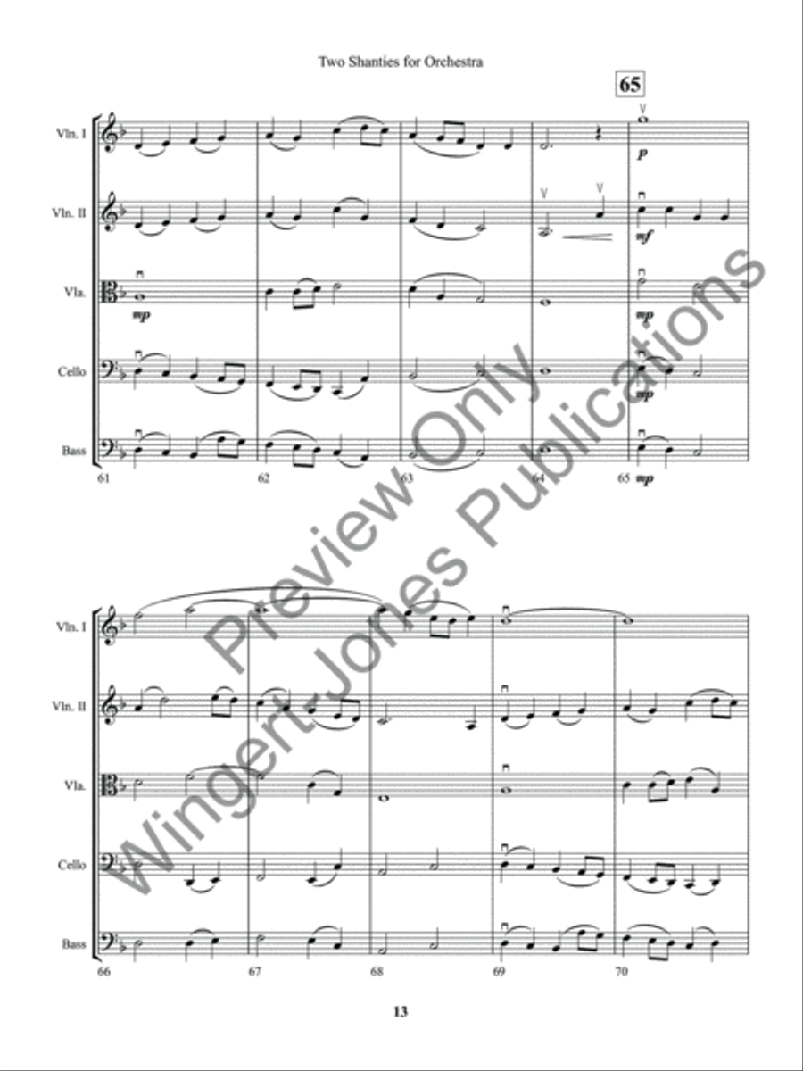 Two Sea Shanties for String Orchestra (Score) String Orchestra scores gallery preview page 16