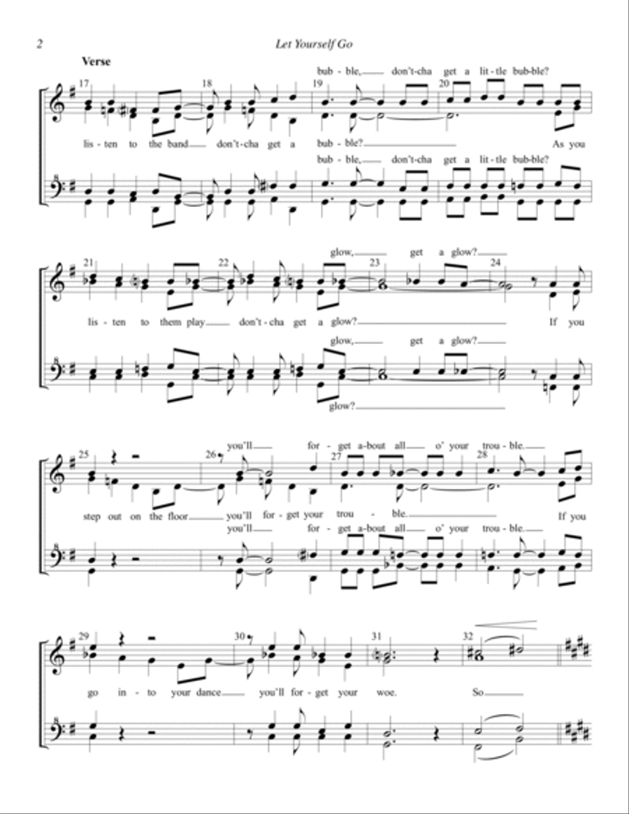 Let Yourself Go (arr. David Wright) SSAA scores gallery preview page 2