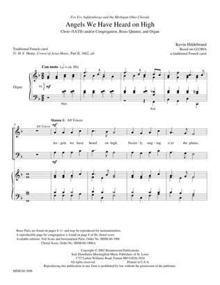 Angels We Have Heard on High (Downloadable Full Score and Parts)
