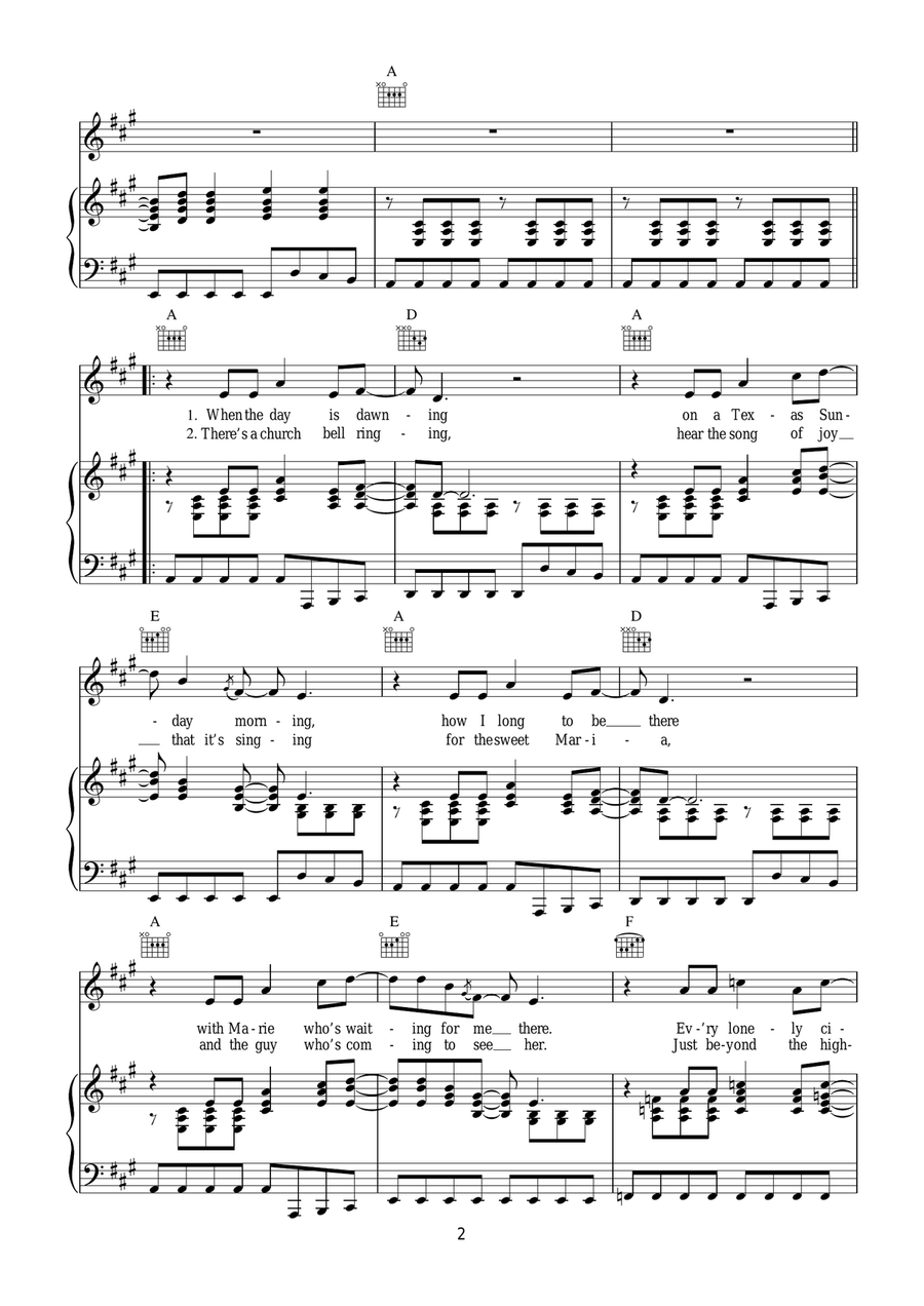 (Is This The Way To) Amarillo (featuring Peter Kay) Piano, Vocal, Guitar scores gallery preview page 2