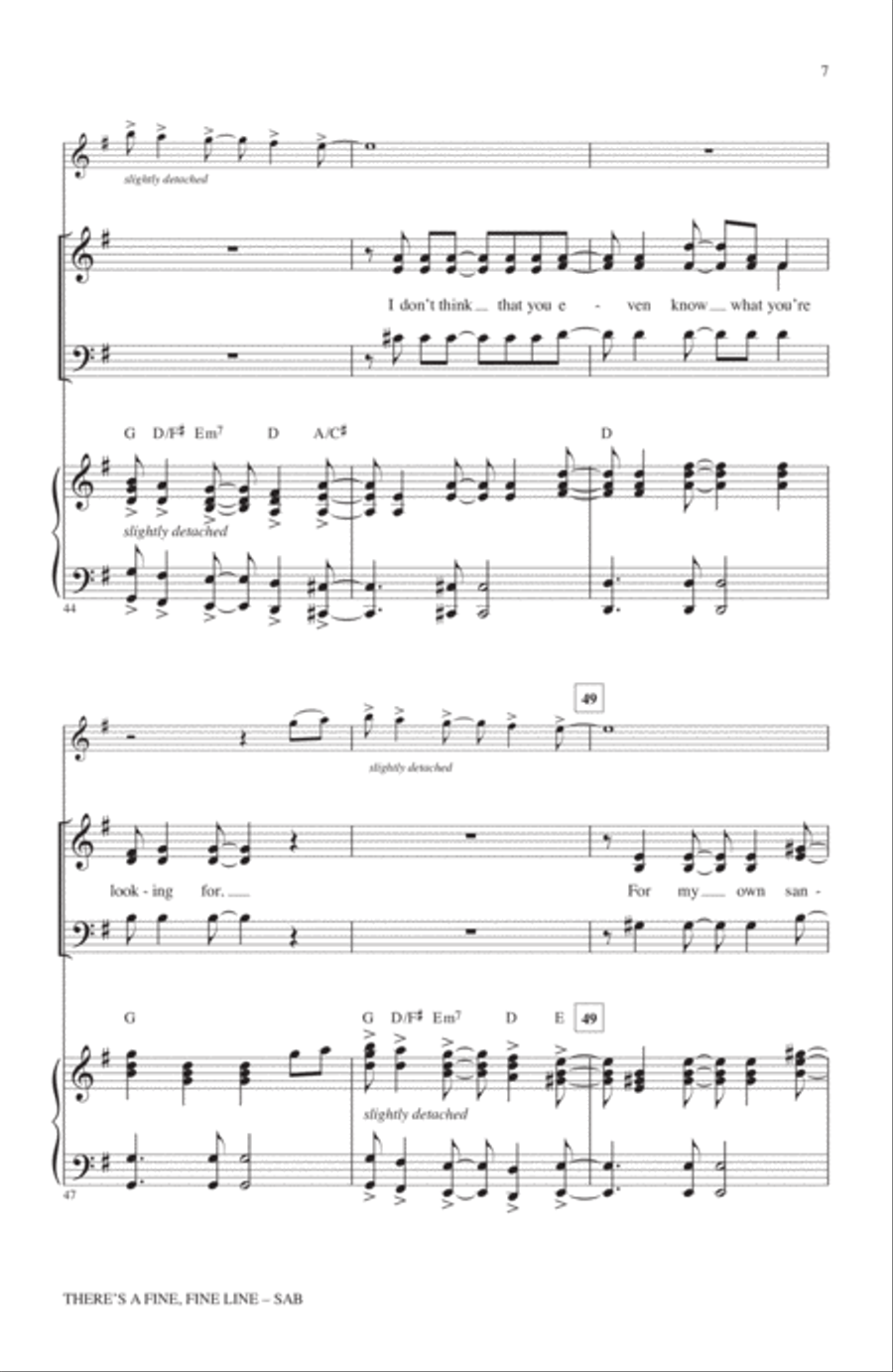 There's A Fine, Fine Line 3-Part scores gallery preview page 6