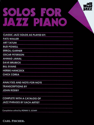 Book cover for Solos for Jazz Piano