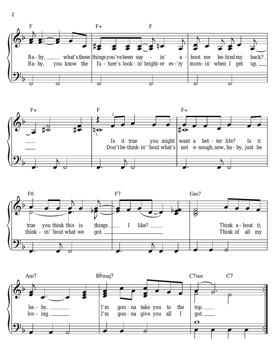 Baby Hold On Baby Hold On Easy Piano scores gallery preview page 2