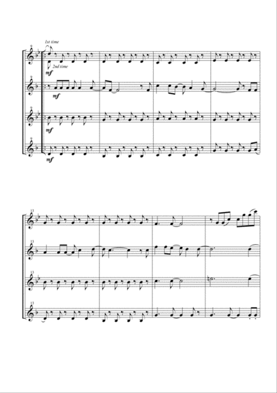 Let It Go (from Frozen) Woodwind Quartet scores gallery preview page 3