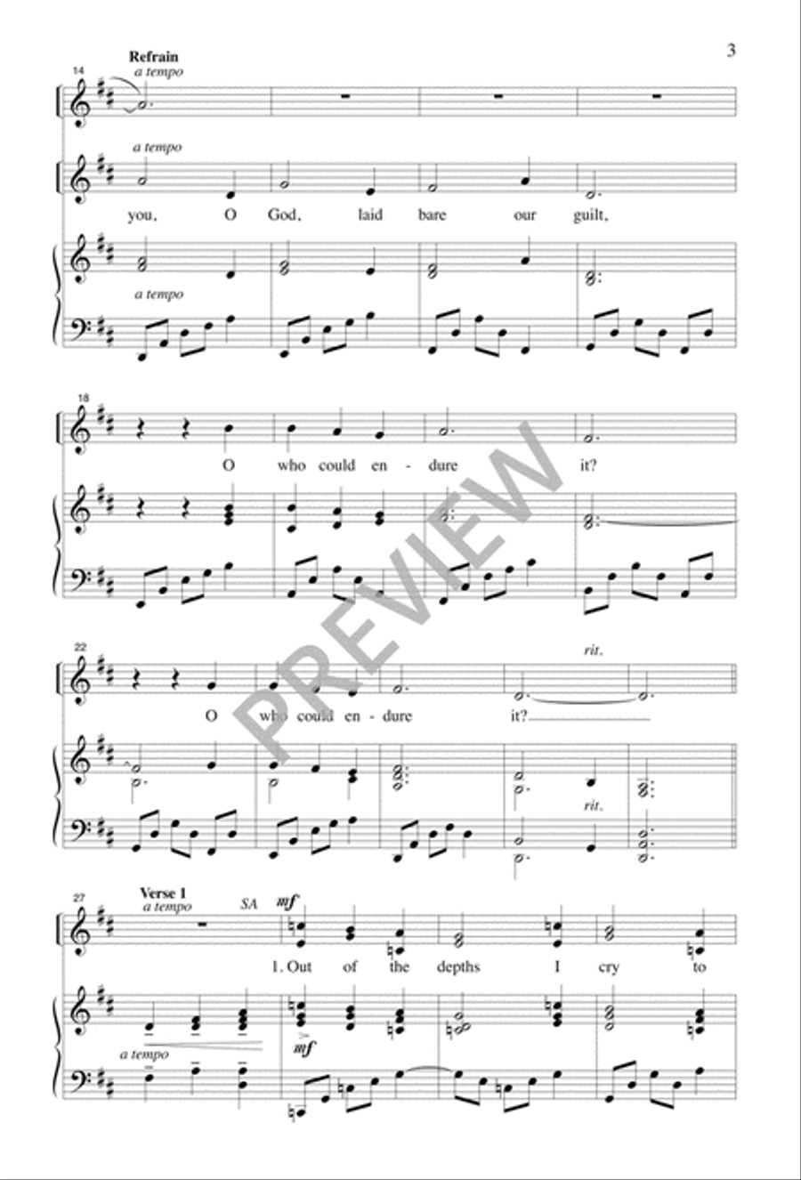 Psalm 130: If You, O God Psalm 130: If You, O God 2-Part scores gallery preview page 3
