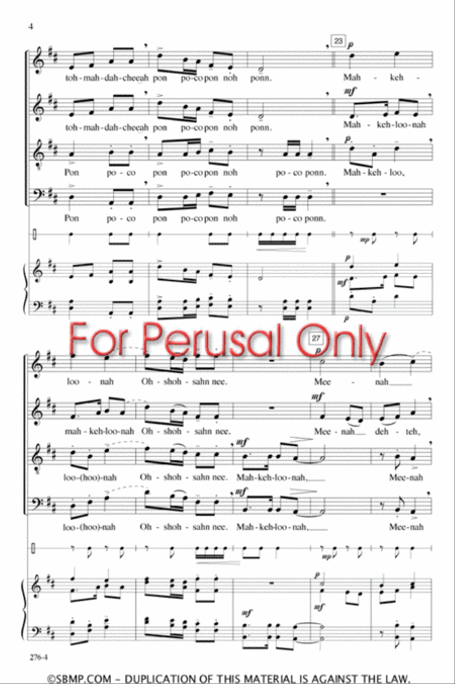 Shojojee - SATB Octavo 4-Part scores gallery preview page 4