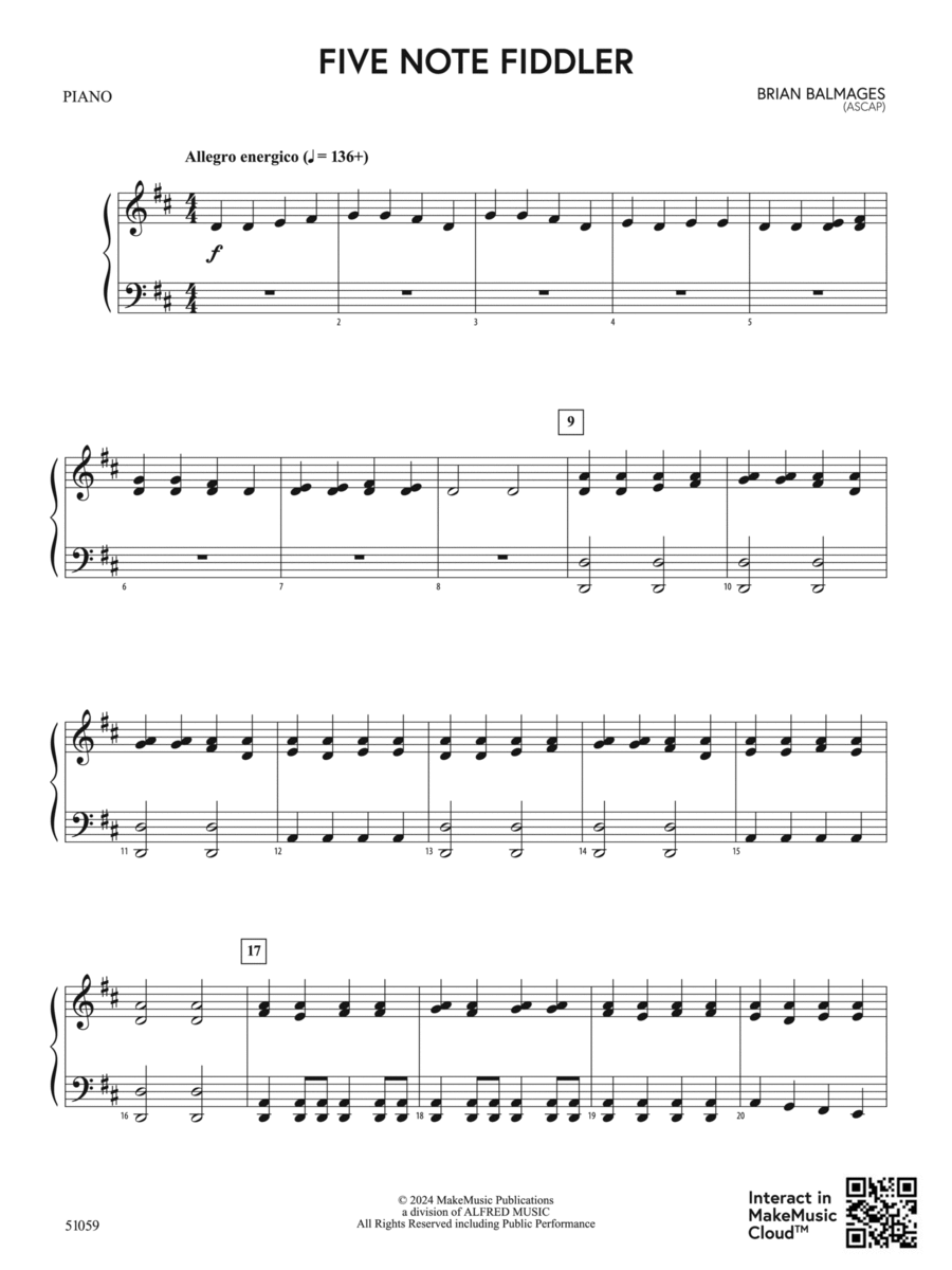 Five Note Fiddler: Piano Accompaniment Orchestra scores gallery preview page 1