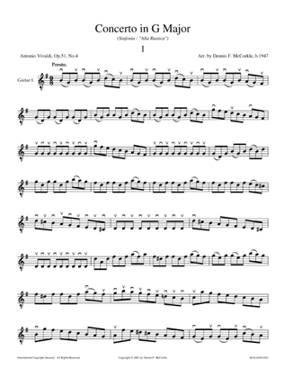 Book cover for Concerto in G Major, Op.51, No.4 - Sinfonia (Alla Rustica)