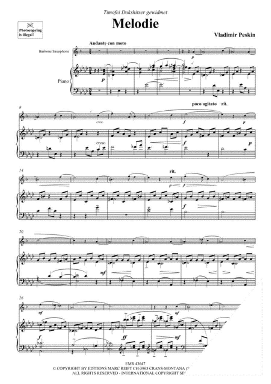 Melodie Melodie Baritone Saxophone scores gallery preview page 3