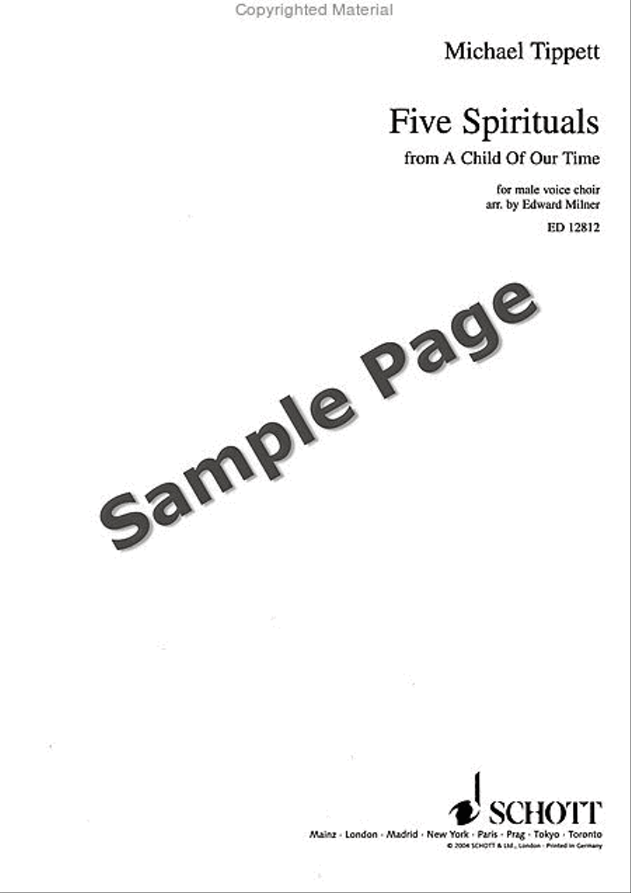 5 Negro Spirituals from A Child of Our Time TTBB scores gallery preview page 6