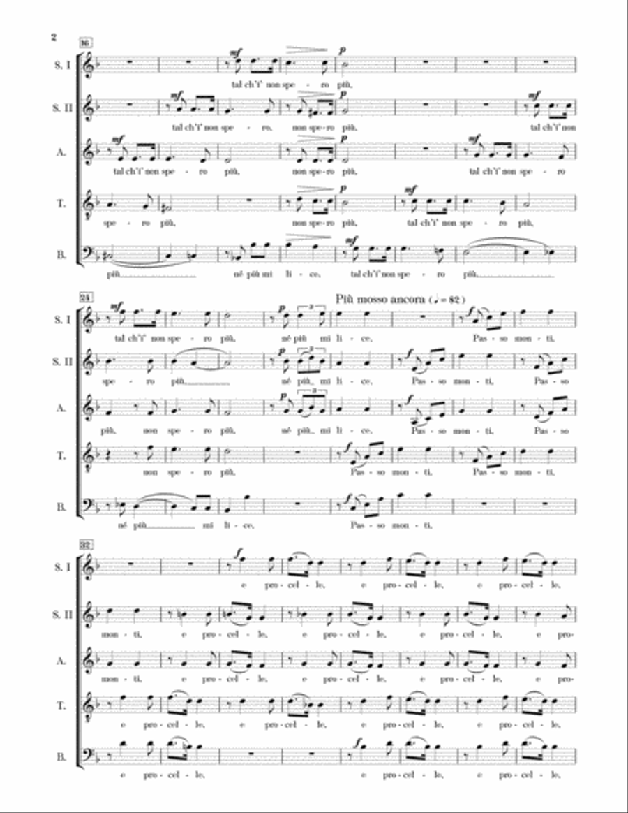 Tre Rime di Tasso (version for SSATTBarB) 4-Part scores gallery preview page 6