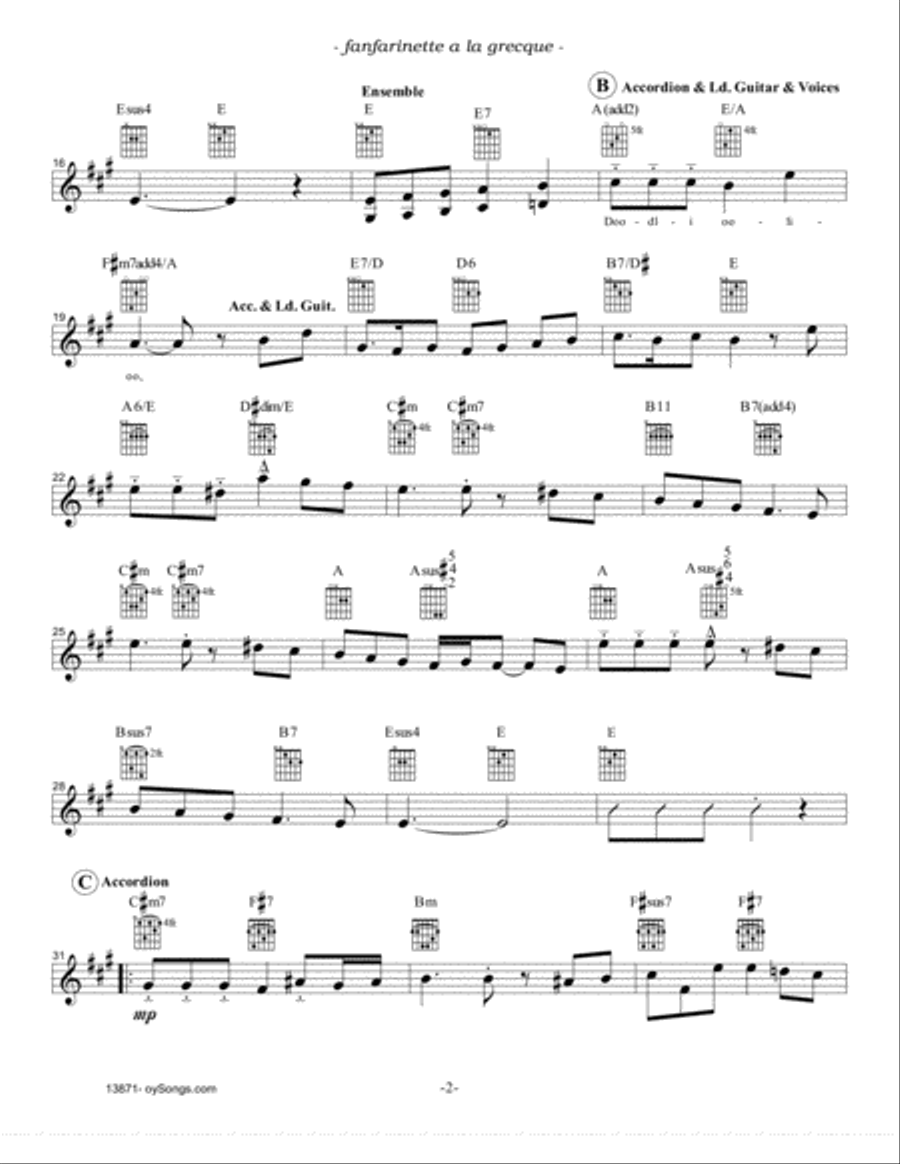 Fanfarinette a la Grecque Piano scores gallery preview page 2