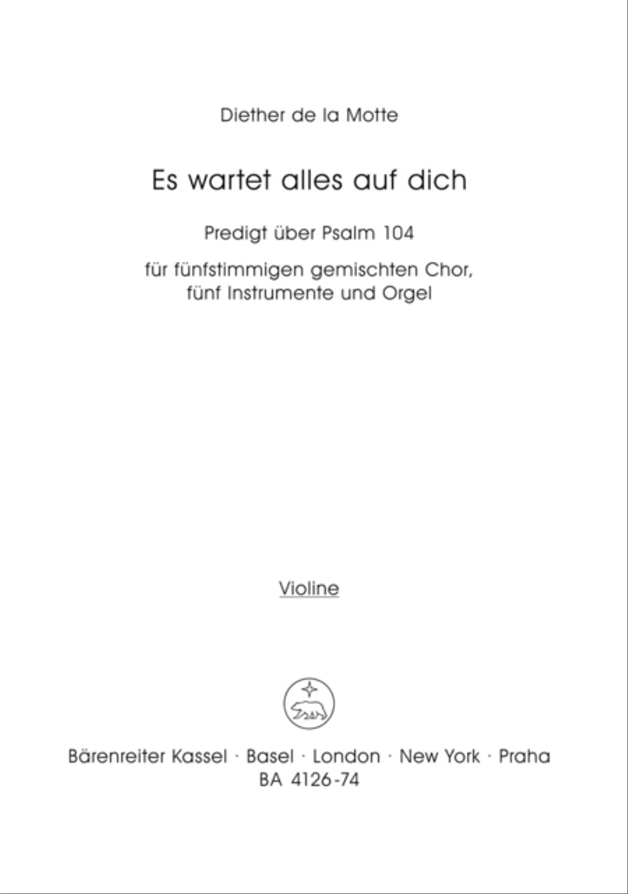 Es wartet alles auf dich (1968) Violin scores gallery preview page 1
