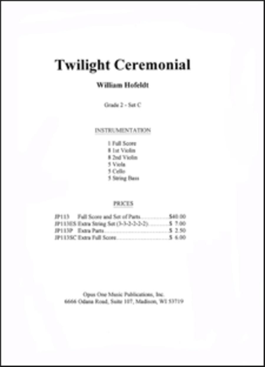 Twilight Ceremonial - Score