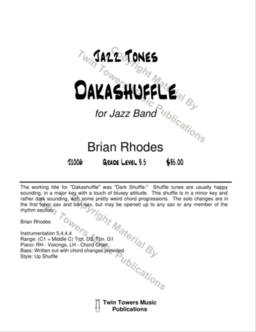 Dakashuffle Dakashuffle Jazz Ensemble scores gallery preview page 2