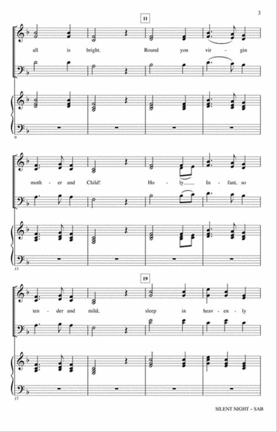 Silent Night Silent Night 3-Part scores gallery preview page 3