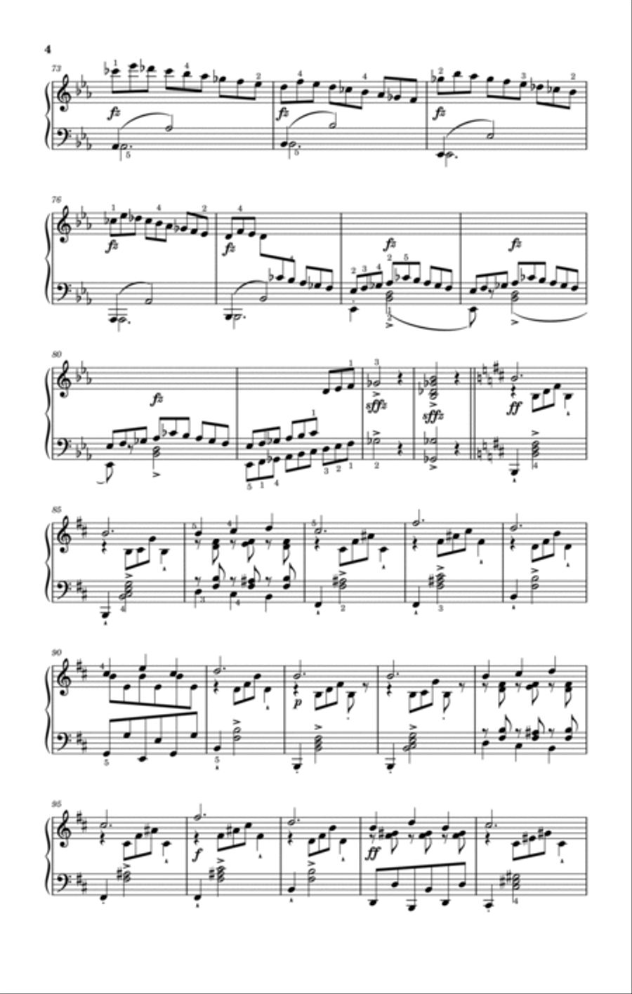 Schubert,Impromptu in E♭ Major,D.899 Op.90 No.2,For Piano Solo,With Fingering Piano Solo scores gallery preview page 4