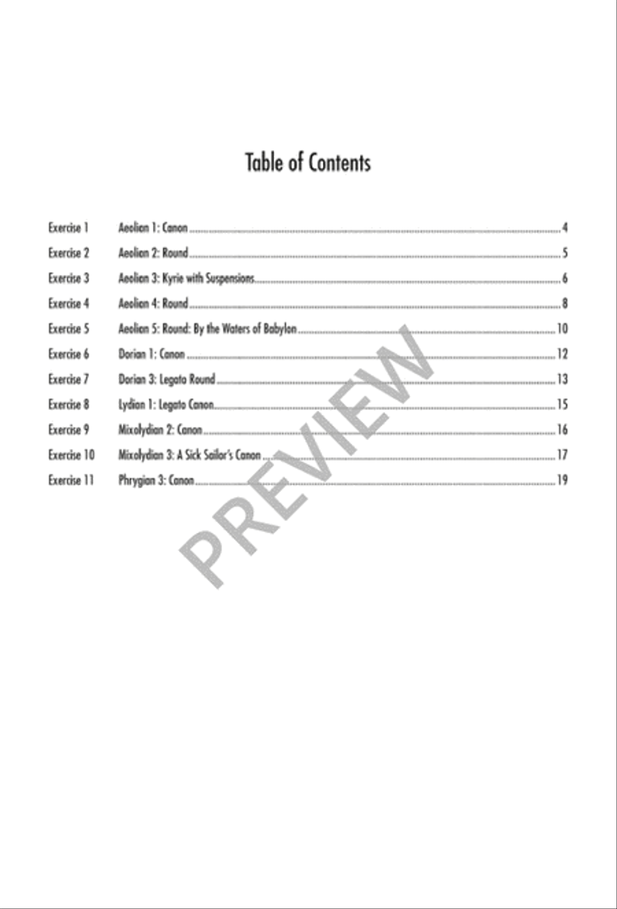 The Choral Warm-Up: Accompanied Modal Canons - Singer's edition Choir scores gallery preview page 5