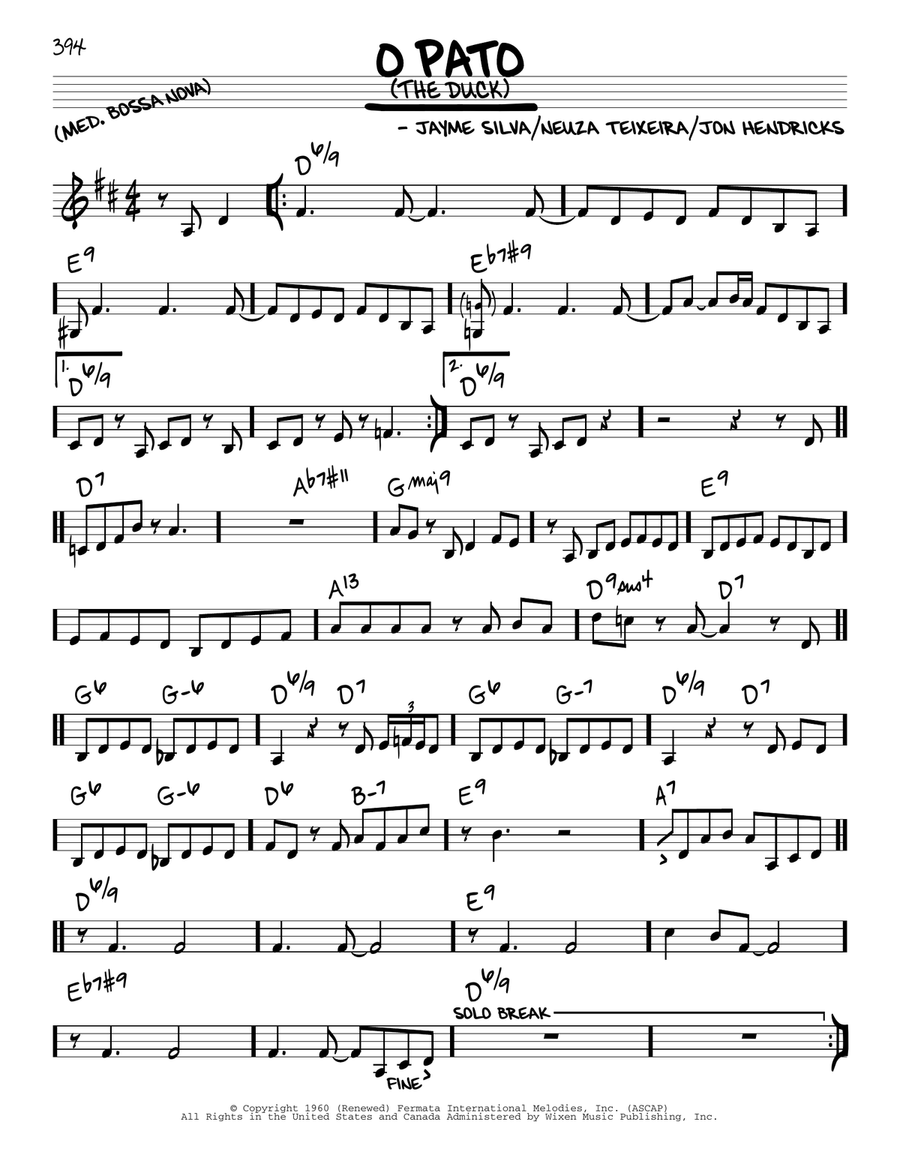 O Pato (The Duck) Piano scores gallery preview page 1