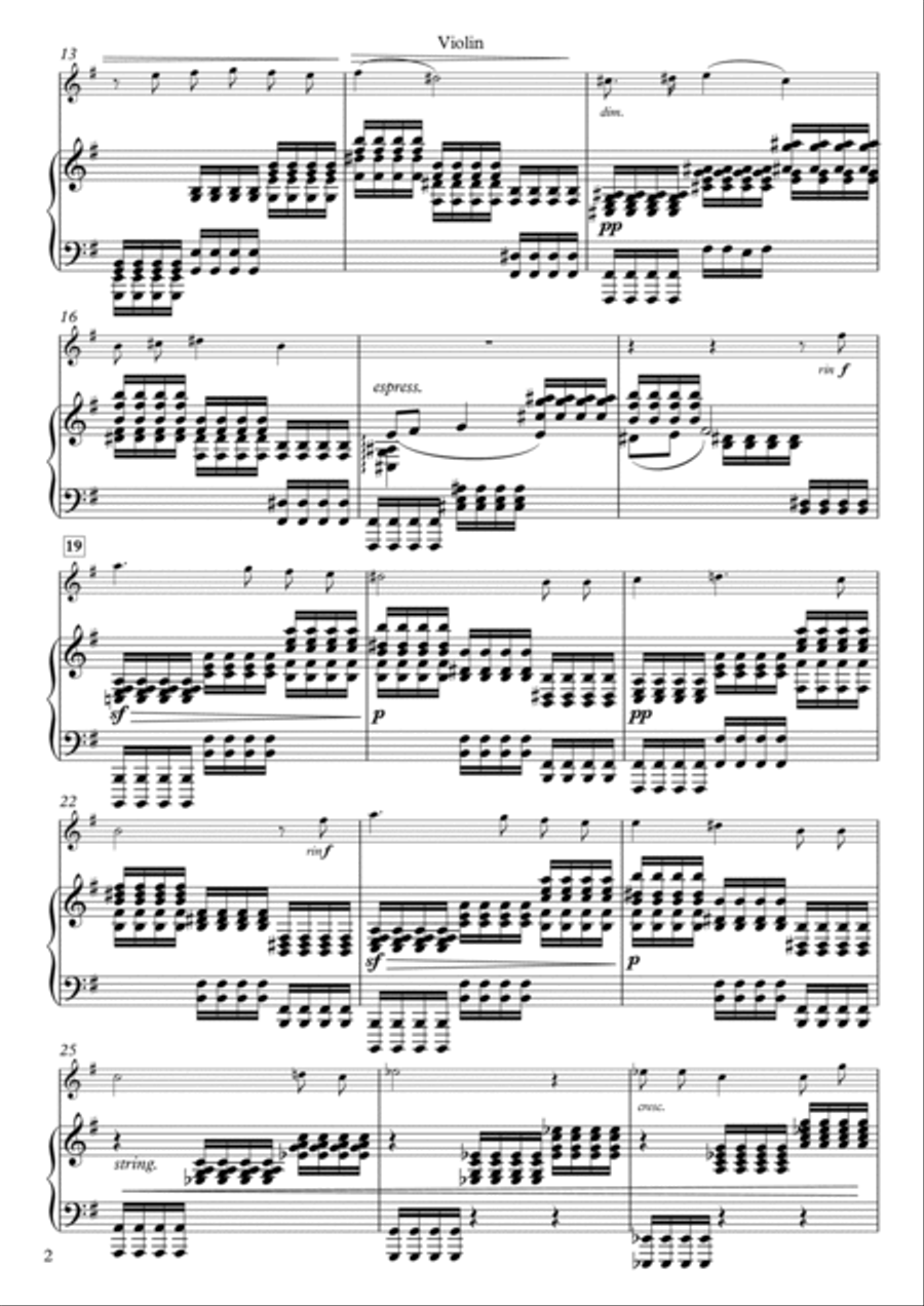 Aria: 'Mon coeur s'ouvre à ta voix' (Act II) from Samson et Dalila, Op. 47 (arr. for Violin & Piano) Violin Solo scores gallery preview page 2
