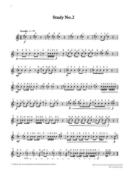 Study No.2 from Graded Music for Snare Drum, Book I