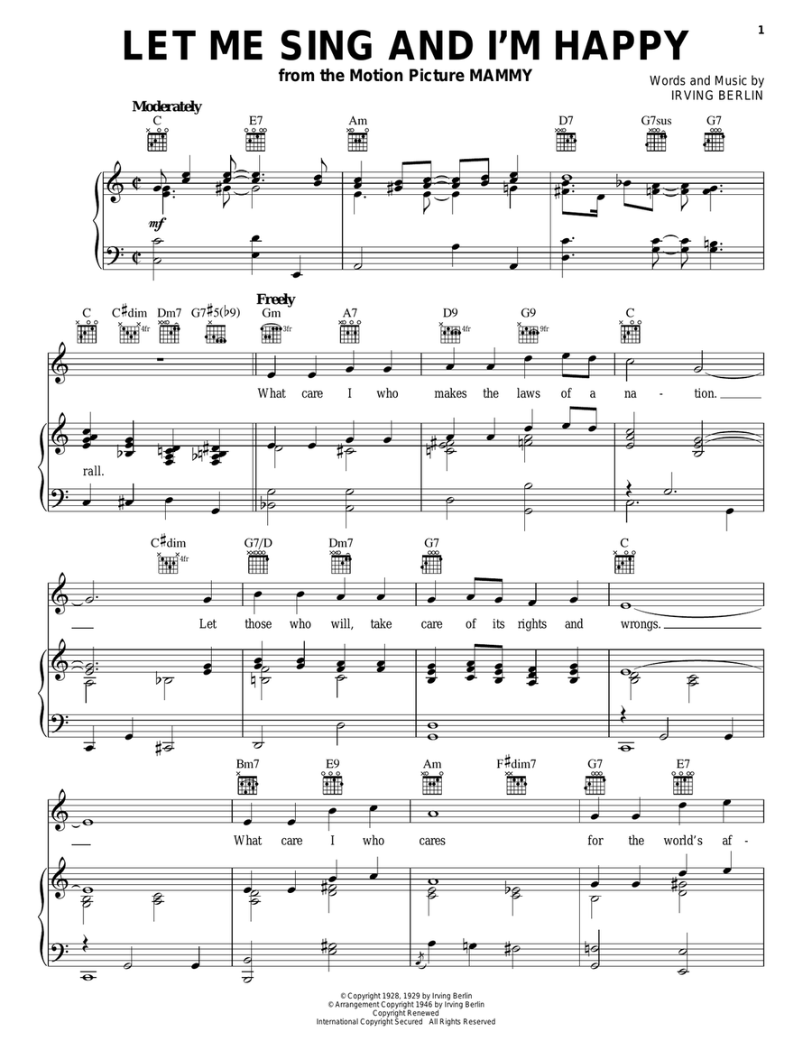 Let Me Sing And I'm Happy Guitar scores gallery preview page 1