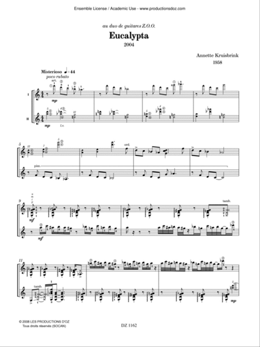 Eucalypta Classical Guitar scores gallery preview page 3