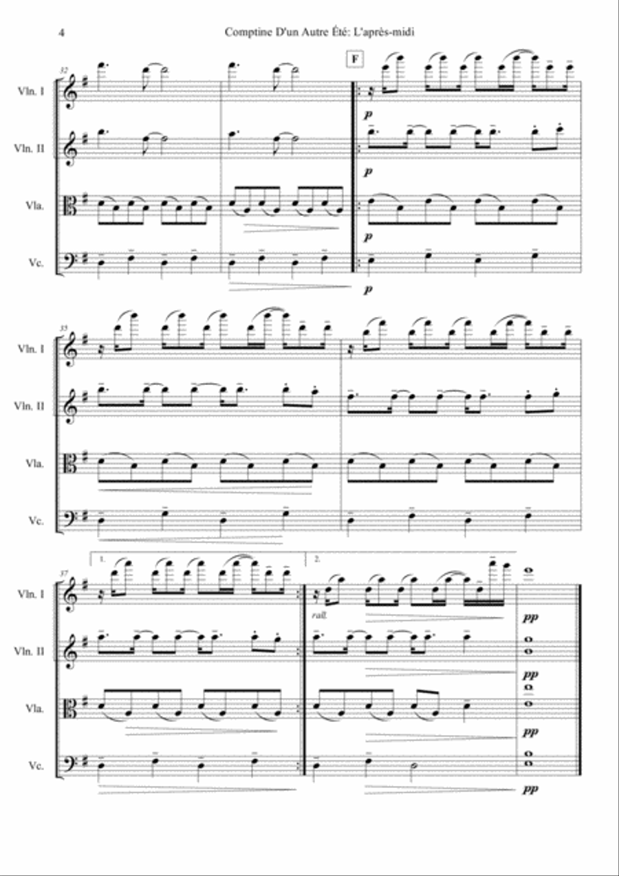 Comptine D'un Autre Été: L'après-midi String Quartet scores gallery preview page 4