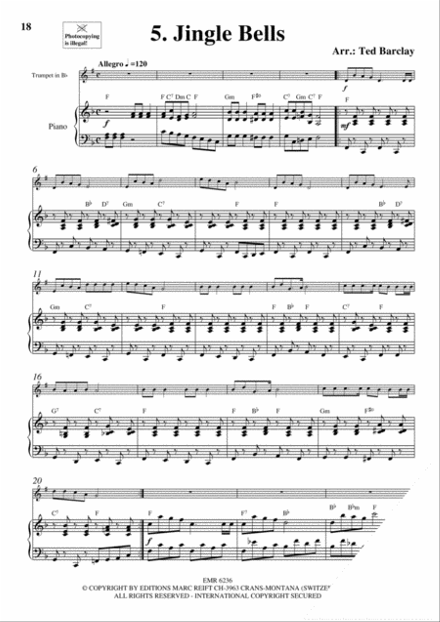 10 Easy Christmas Solos Trumpet Solo scores gallery preview page 7