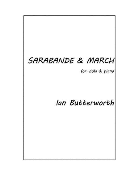IAN BUTTERWORTH Sarabande & March for viola & piano image number null