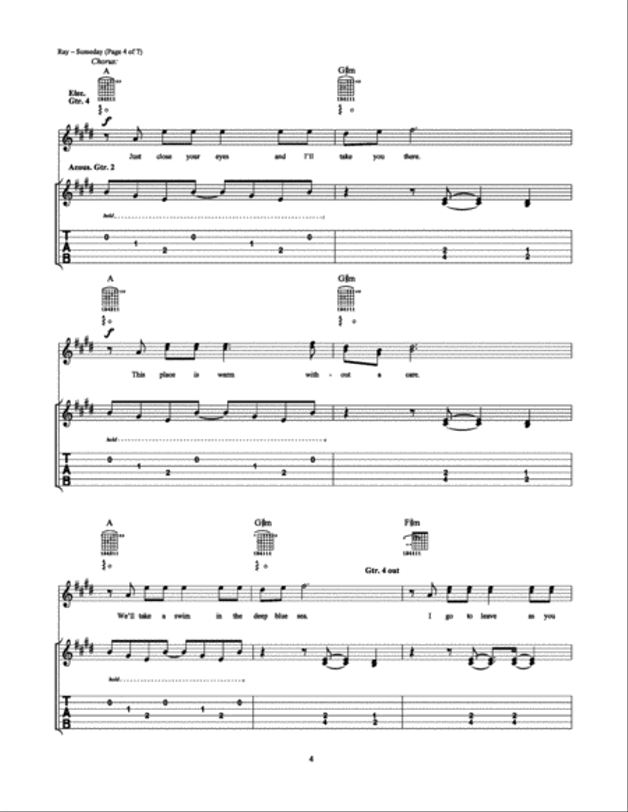 Someday Electric Guitar scores gallery preview page 4