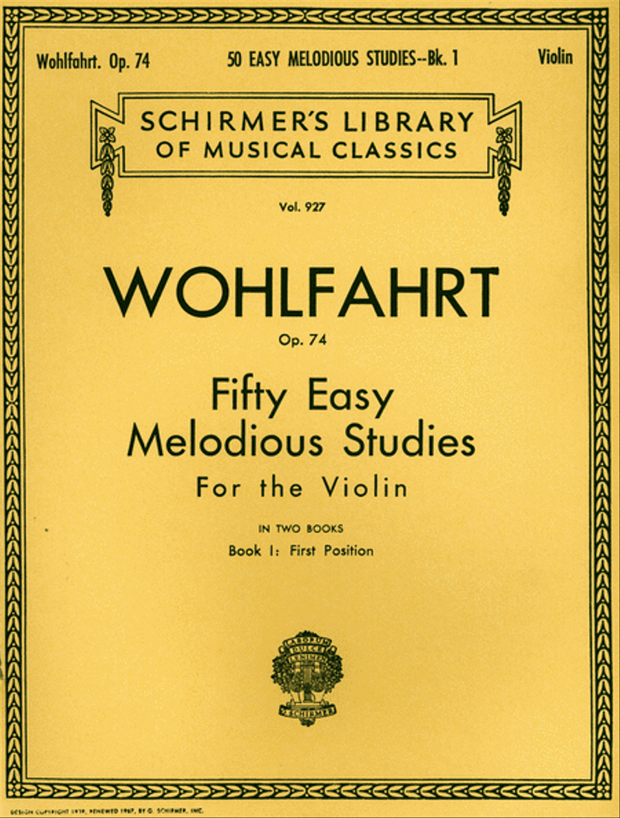 50 Easy Melodious Studies, Op. 74 – Book 1 by Franz Wohlfahrt Violin - Sheet Music