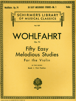 Book cover for 50 Easy Melodious Studies, Op. 74 – Book 1