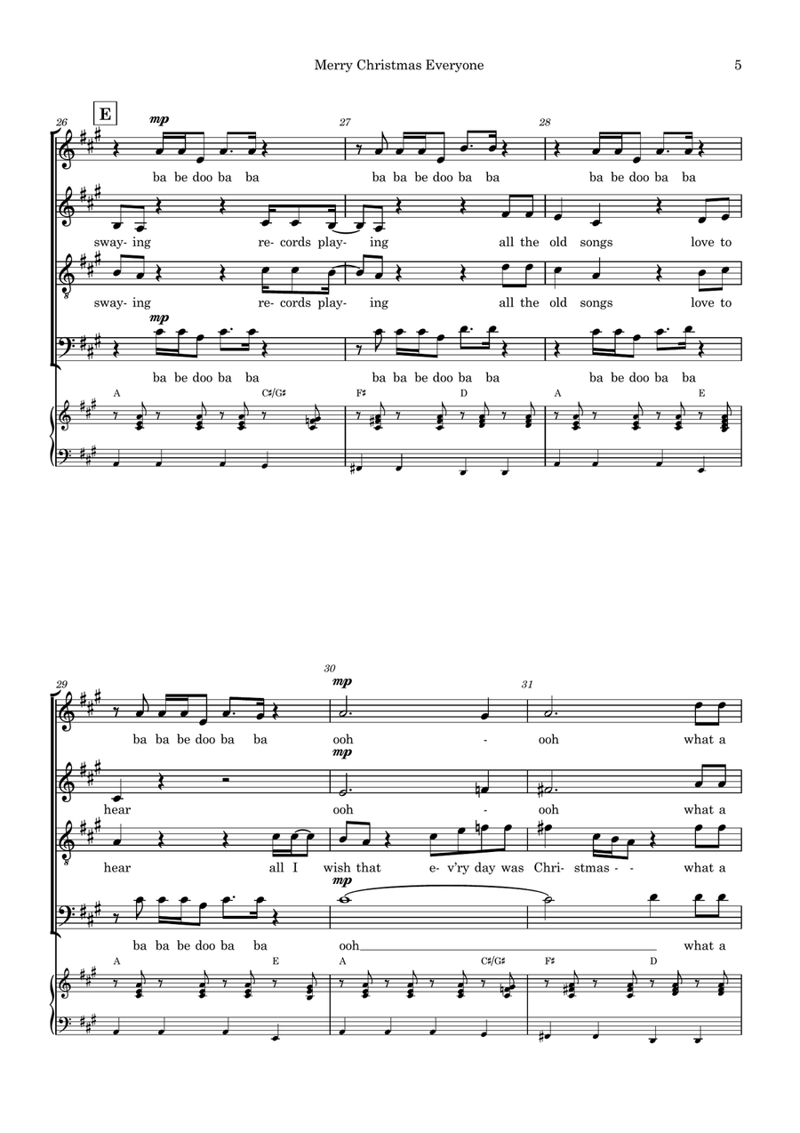 Merry Christmas Everyone 4-Part scores gallery preview page 5