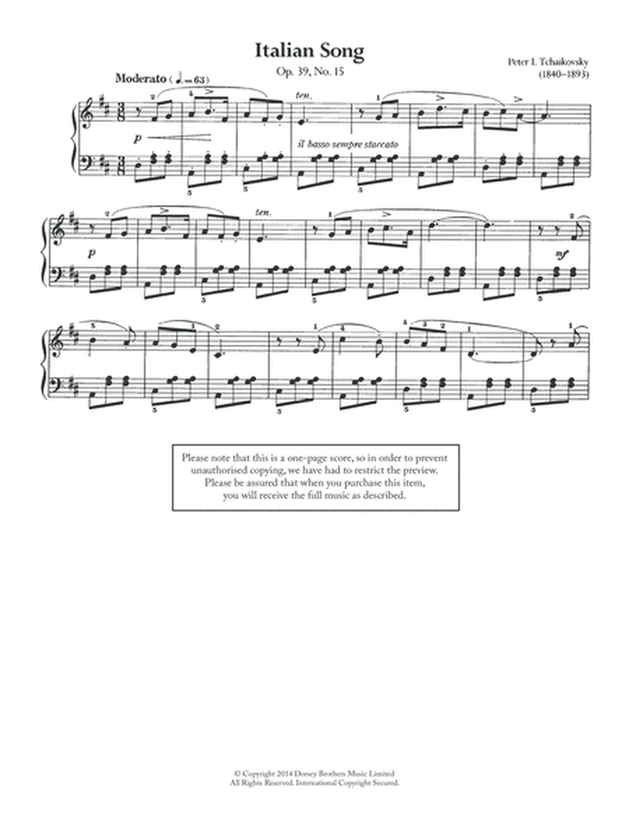 Italian Song, Op.39 No.15