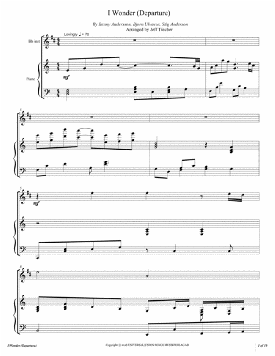I Wonder (departure) Trumpet Solo scores gallery preview page 2