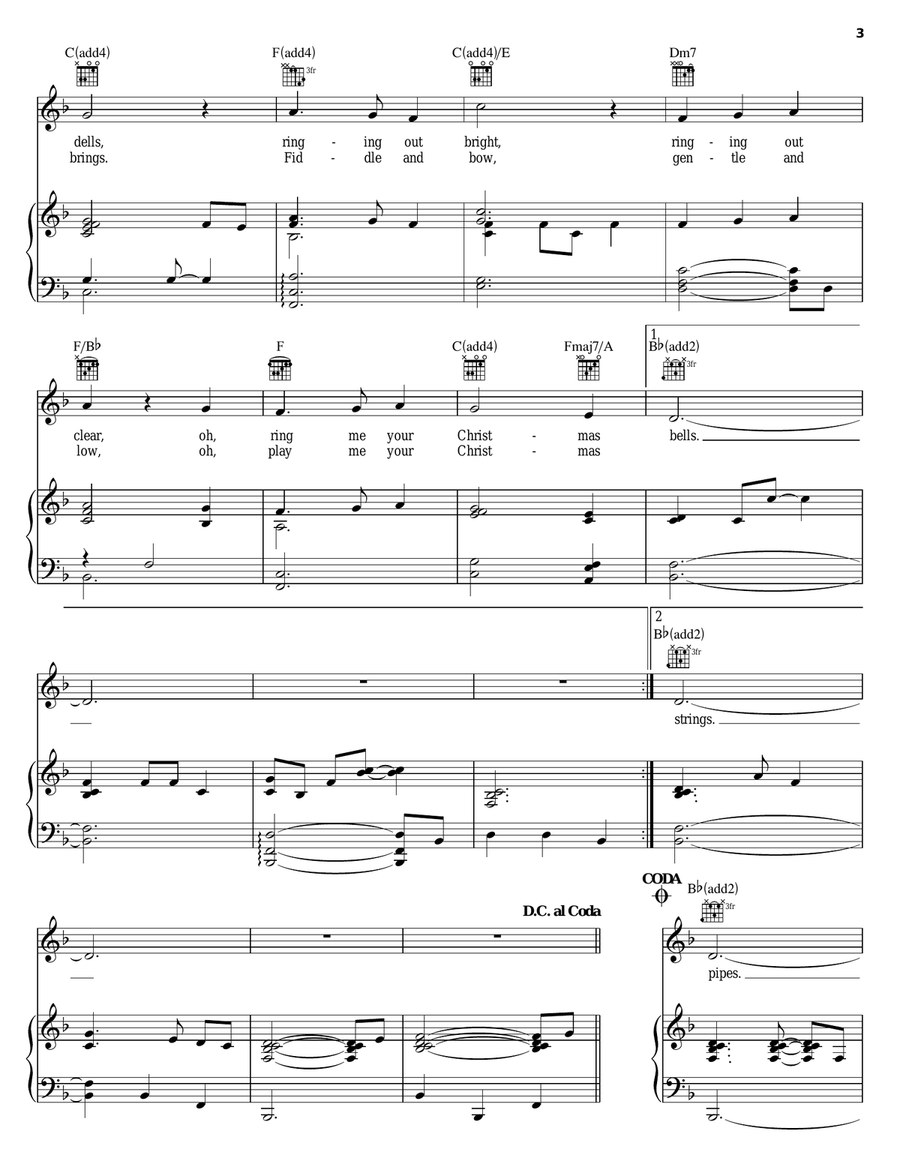 Christmas Pipes Piano, Vocal, Guitar scores gallery preview page 3