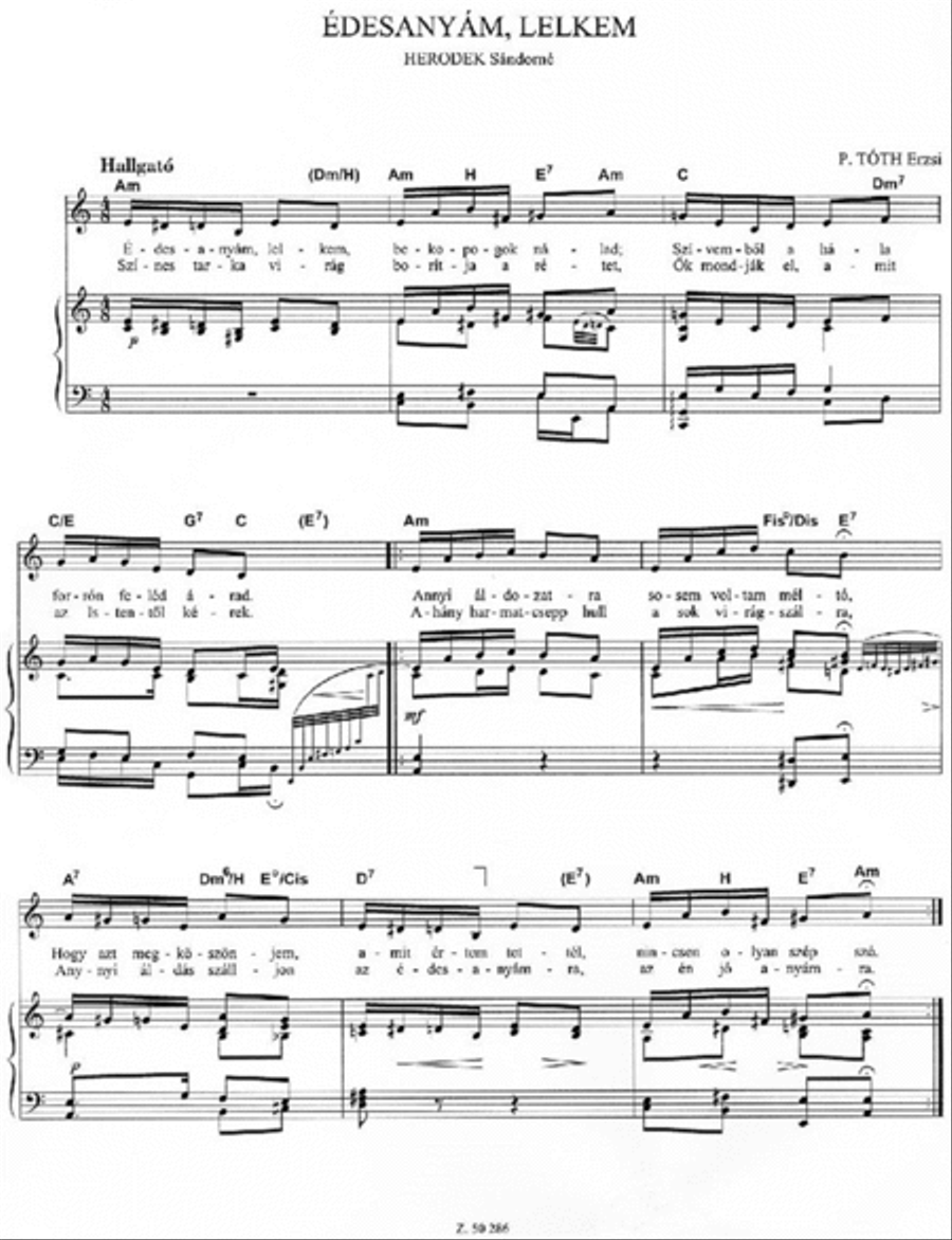edesanyam, te jo asszony Ungarische Lieder über Voice Solo scores gallery preview page 2