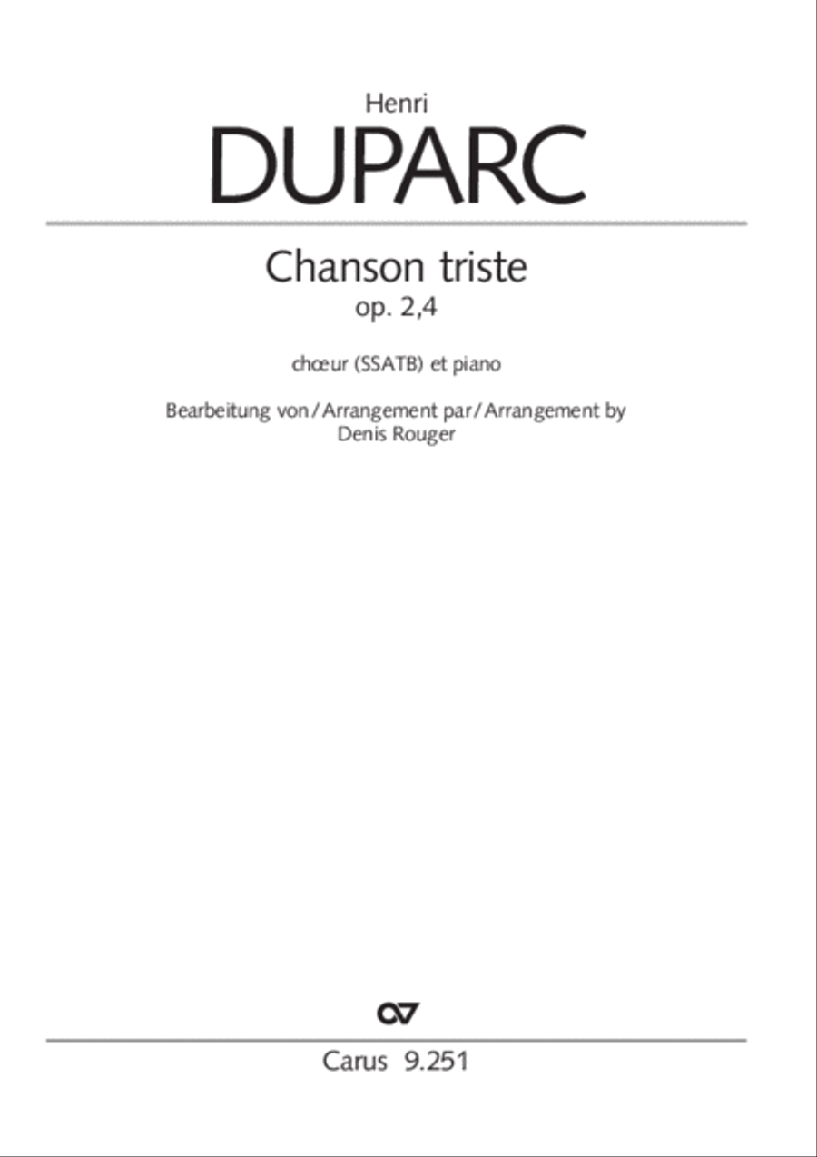 Chanson triste Chanson triste SSATB scores gallery preview page 2